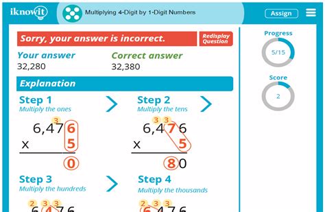 multiplication 4-digit by 1-digit|Interactive Math Lesson .